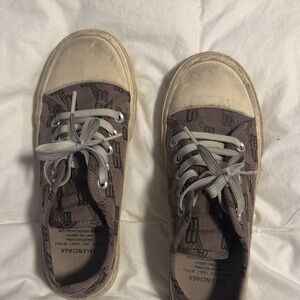 Balenciaga Brown Canvas Logo Low-Top Sneakers with Cream Soles